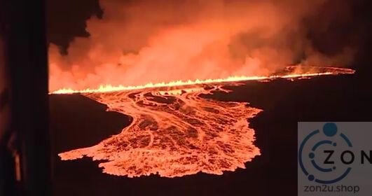 [Video- kemaskini] Letusan Gunung Berapi di Iceland larva api di blue lagoon