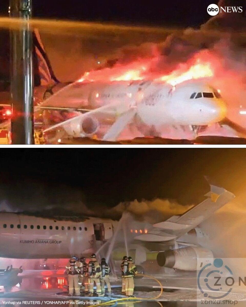 Pesawat Air Busan Terbakar Sebelum Penerbangan