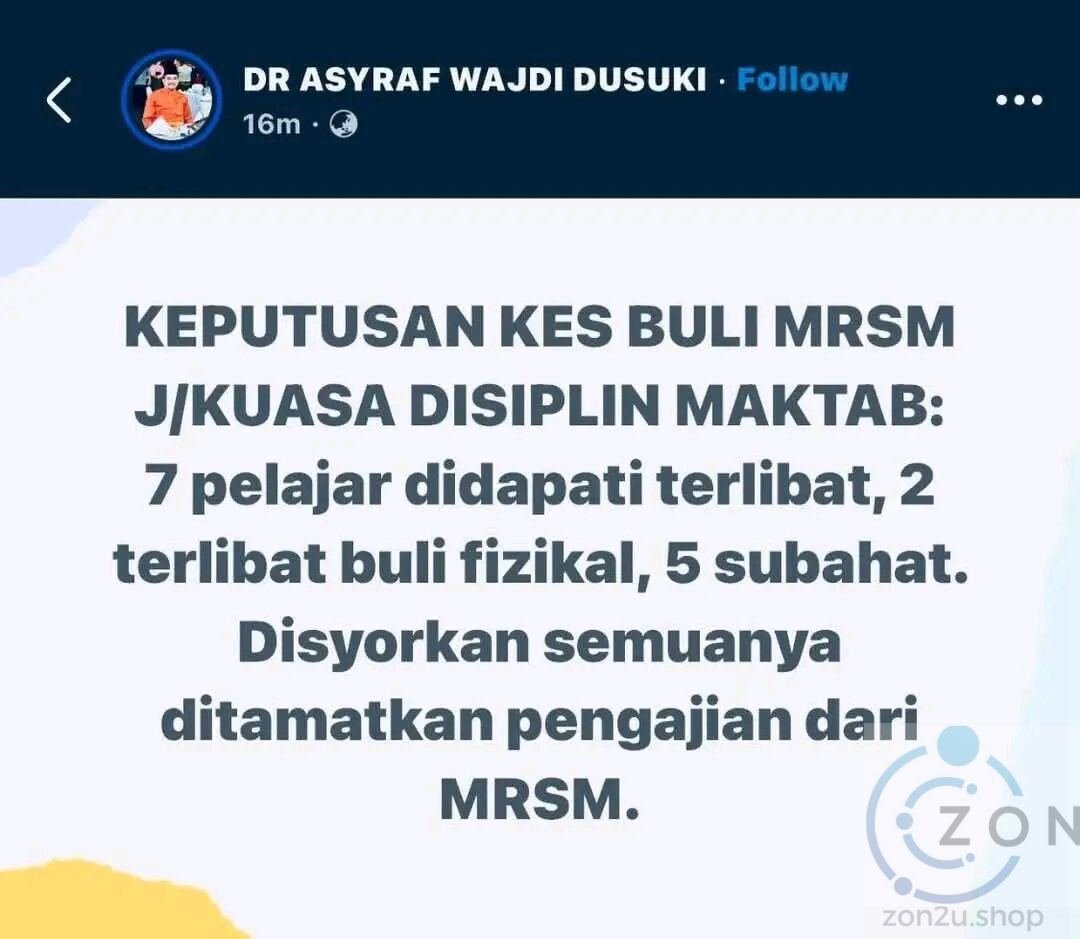 Sekolah Berasrama Bukan Ladang Menternak Pembuli