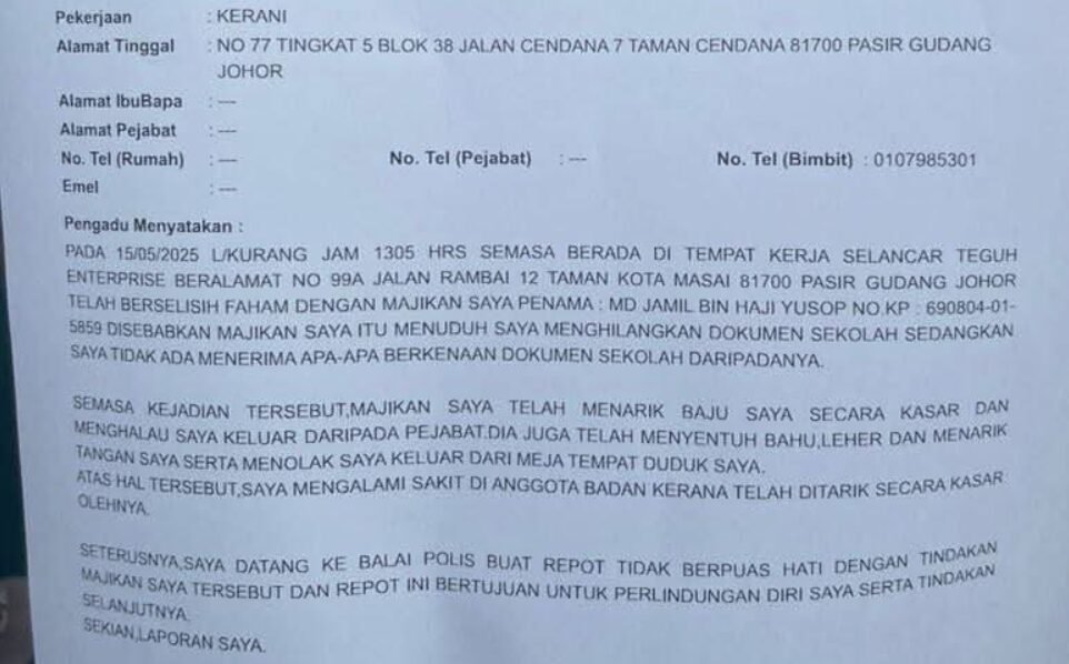 [Video] Lagi Kes Pukul Pekerja Gara-Gara Dokumen Tidak Ditemui